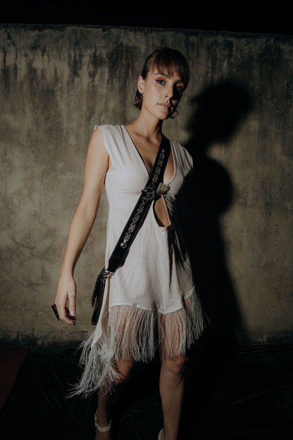 Cande Lino Dress Beige