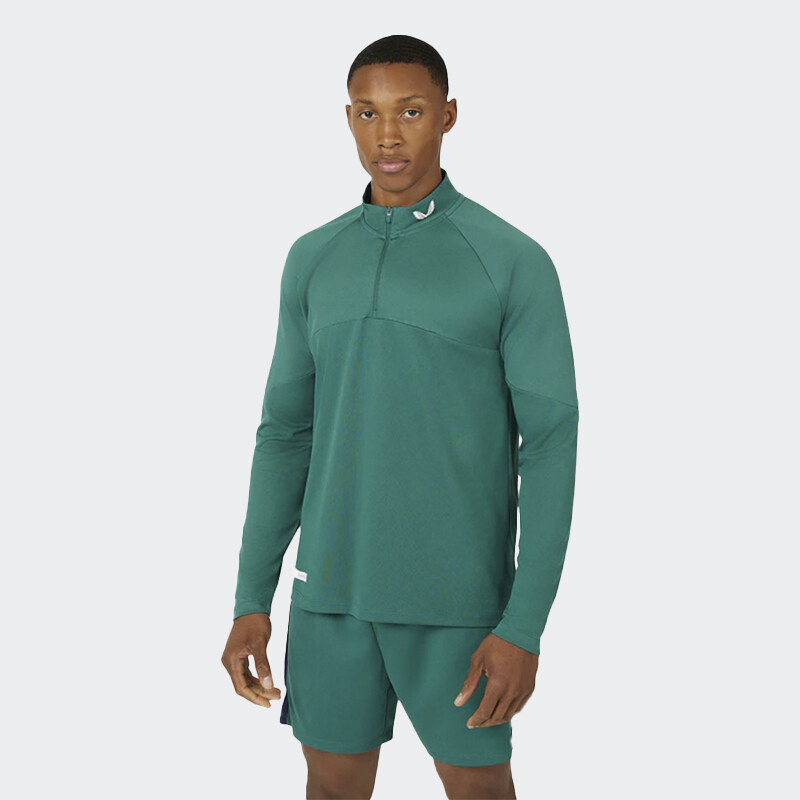 Remera Castore Performance Zip 1/4 Verde