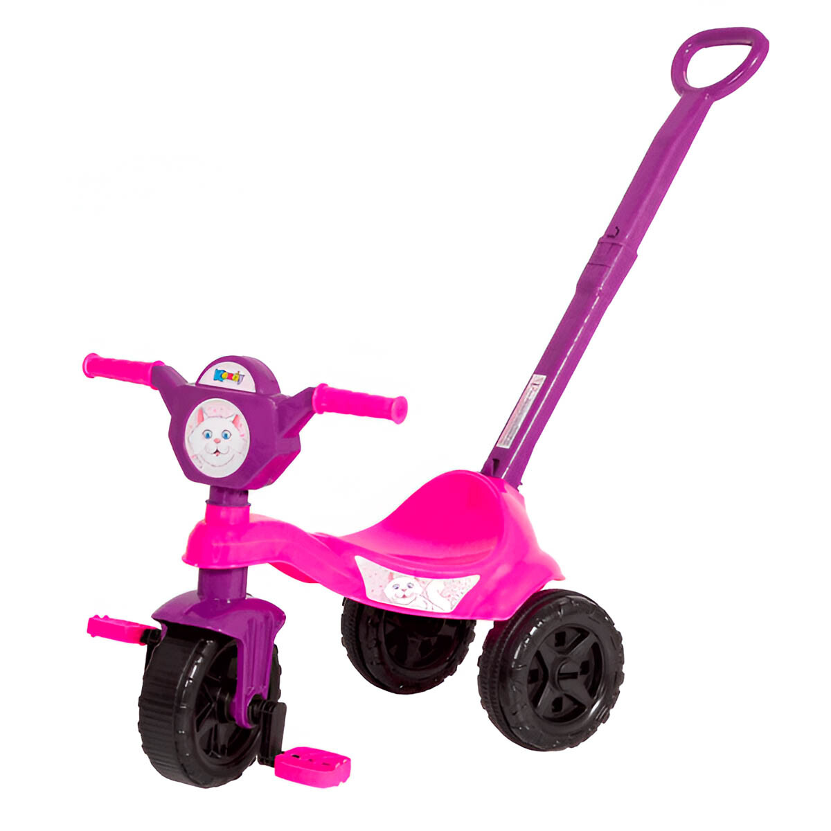 Triciclo Andador Infantil Interactivo C/Guía Brasil - Rosa 