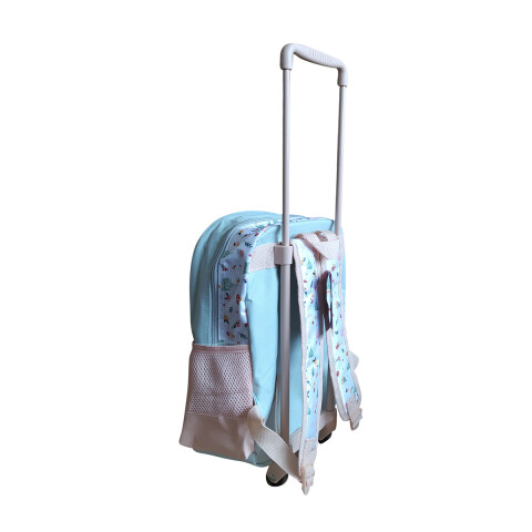 Mochila infantil Frozen con Carro Tafeta Chica 35 x 26 cm CELESTE