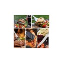 SET UTENSILIOS DE PARRILLA ACERO INOX. X 5 PIEZAS PLATEADO