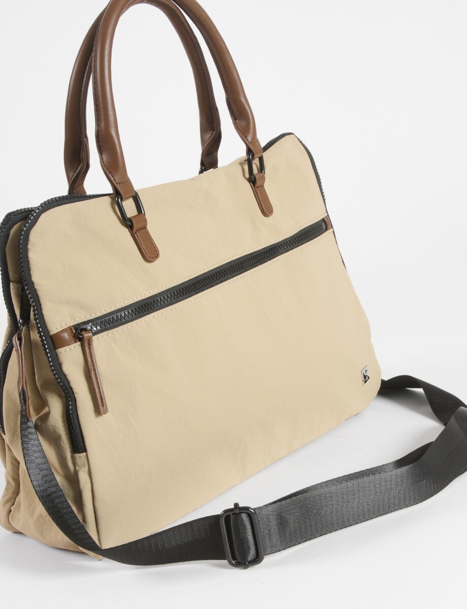 Briefcase para laptop con correa - beige 