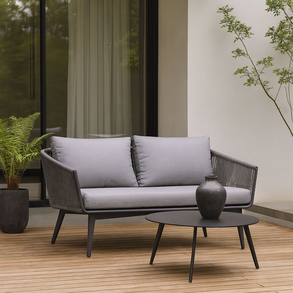 Sofá de exterior BALMAIN NEGRO EXTENSIBLE 