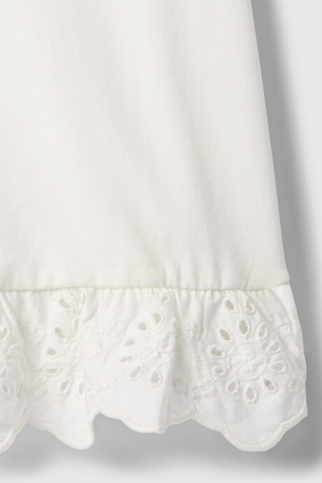Remera Tunic Con Broderie Toddler Niña New Off White