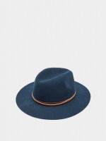 Sombrero De Punto Con Cintos Efecto Piel azul-marino
