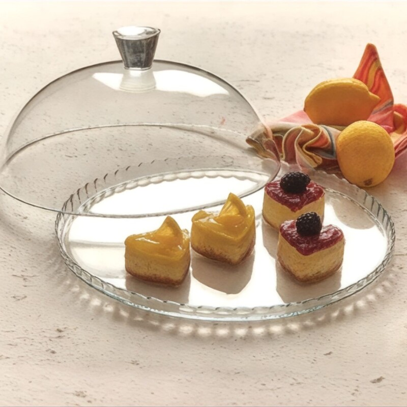 Plato de Torta 32.2cm Diametro con Cupula Pasabahce Plato de Torta 32.2cm Diametro con Cupula Pasabahce