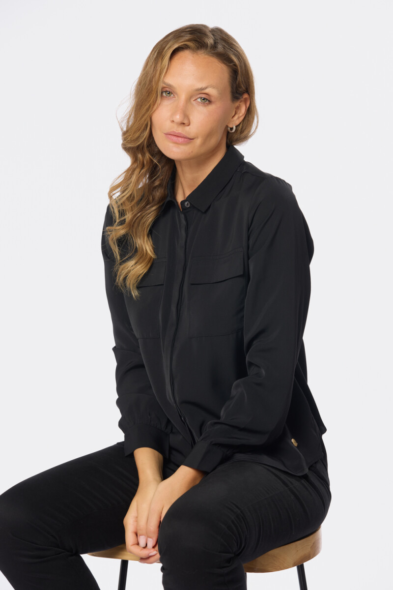 BLUSA MANGA LARGA - Negro 
