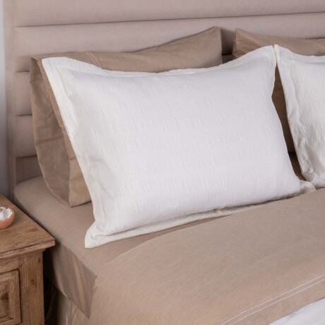 SET DE ACOLCHADO 2 PLAZAS POLIESTER NATURAL-BEIGE CRINKLE CRUDO