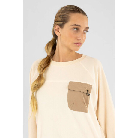 New sweater polar with pocket Beige