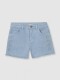 Pantalon Corto Con Bordados Azul Claro