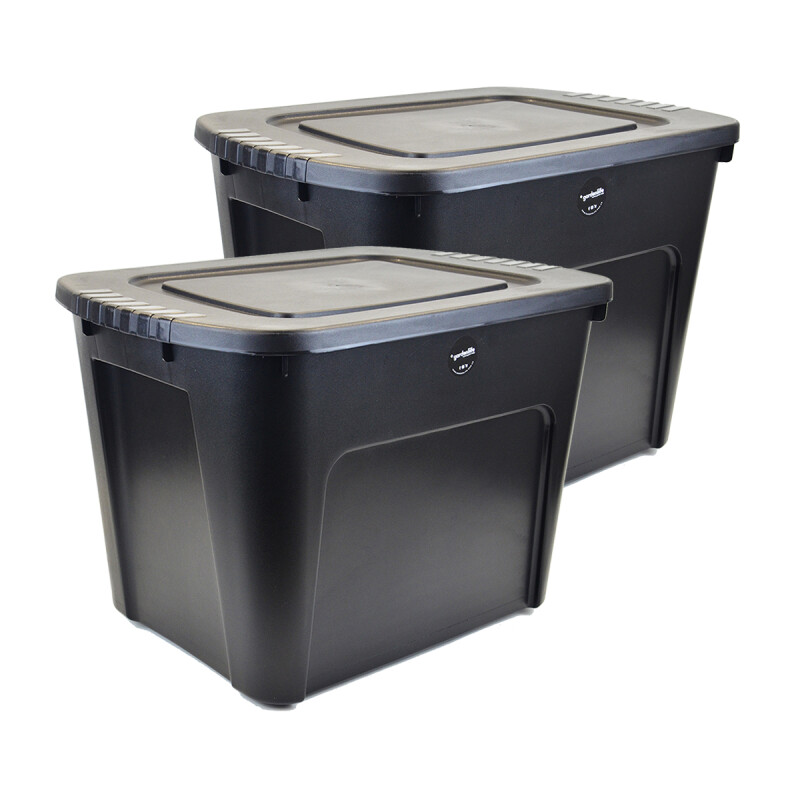 Set x2 Caja organizadora Ecobox 80 lts NEGRO