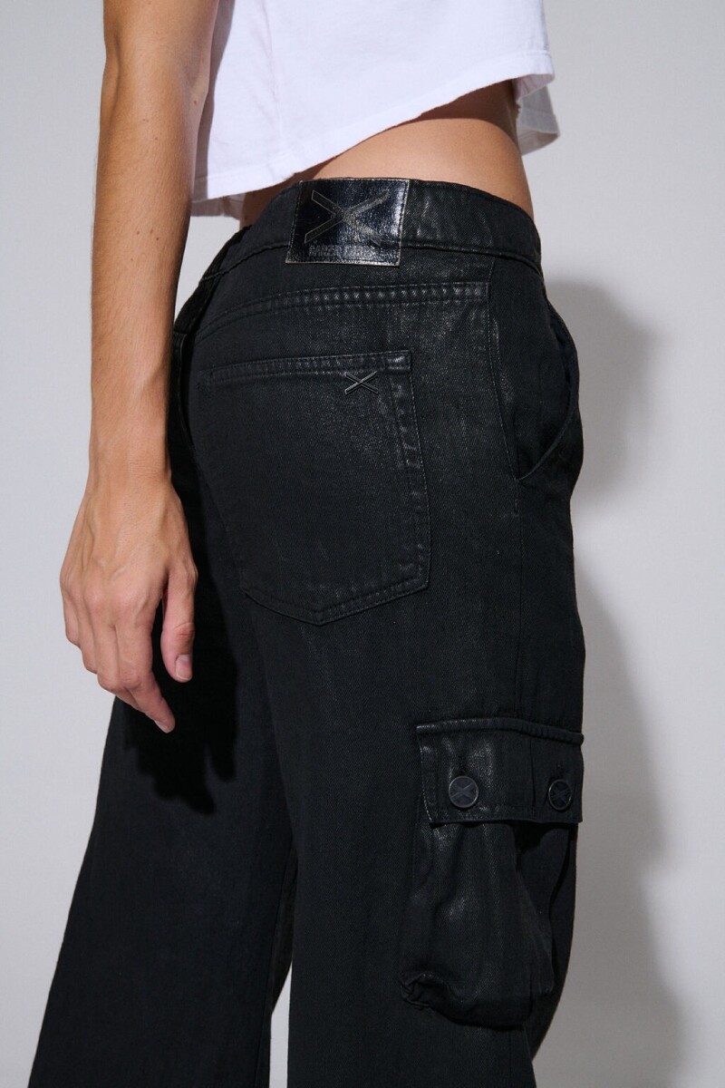 JEAN CARGO LEATHER Negro