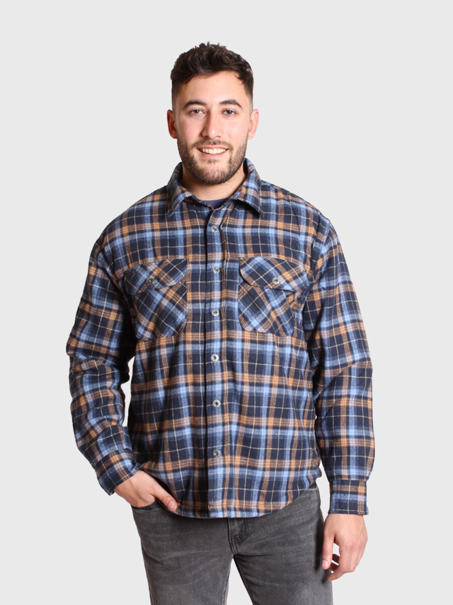 Camisa Franela con Corderito - Azul/Fantasia 2 