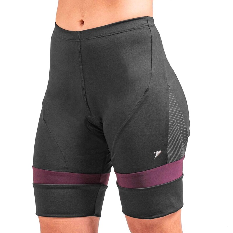 Calza Ciclista Mujer Poker Acolchoada Negro