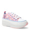 Championes Infantiles Disney Canvas STITCH Plataforma Rosado - Celeste - Blanco