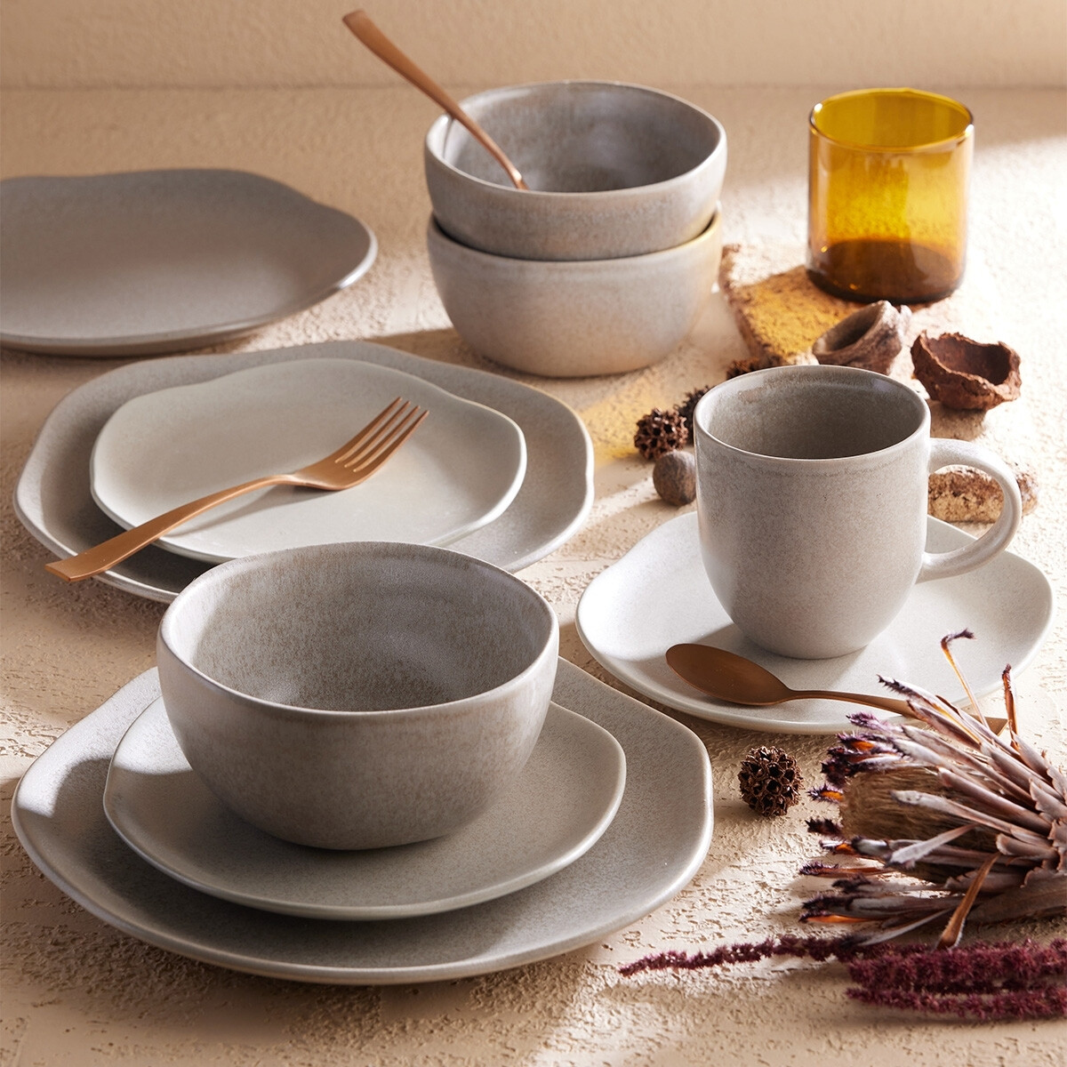 Juego de Vajilla 16 Piezas Concreto Loza 