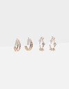 Aros Argollas Set Strass Set De Argollas Con Cubic Zirconia - Dorado