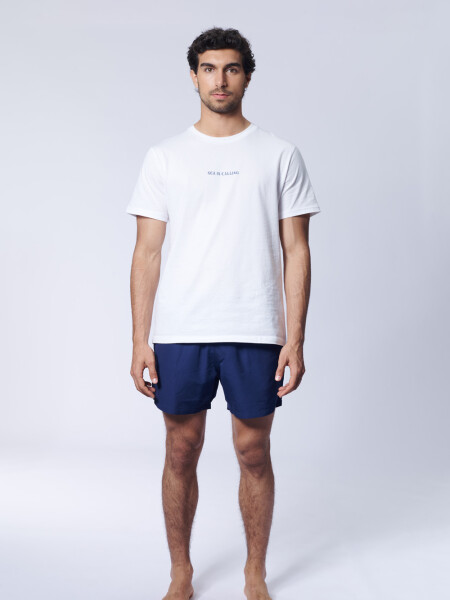 Short de baño liso Azul
