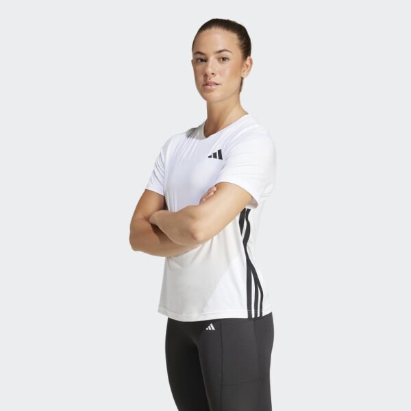 Remera Adidas Train Essentials 3 Rayas Blanco