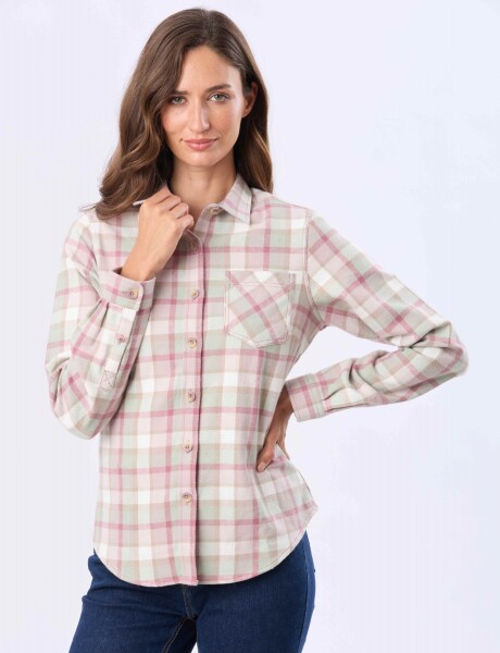 CAMISA VIYELA CUADROS Rosado