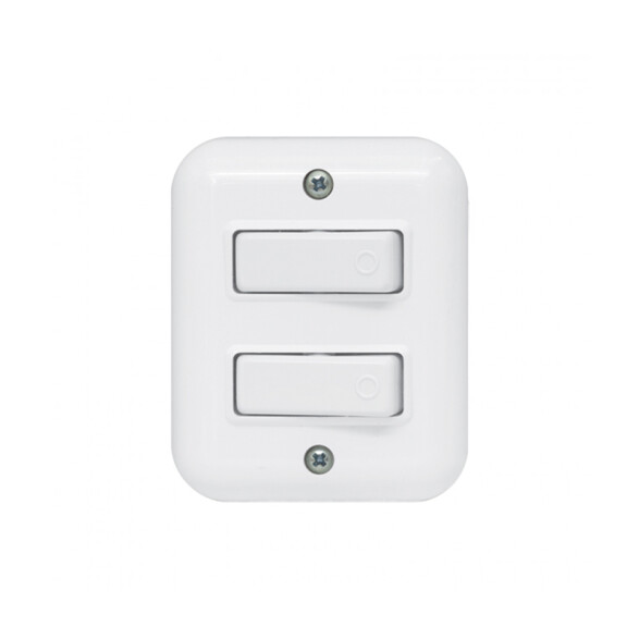 Caja exterior con 2 unipolares 10A blanco, Vulcano M41122