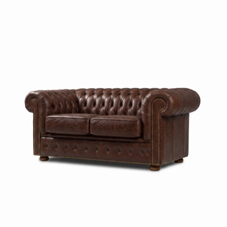 Sofá Chesterfield Novo - Cuero Básico - 2 cuerpos New Brown - (Preventa)