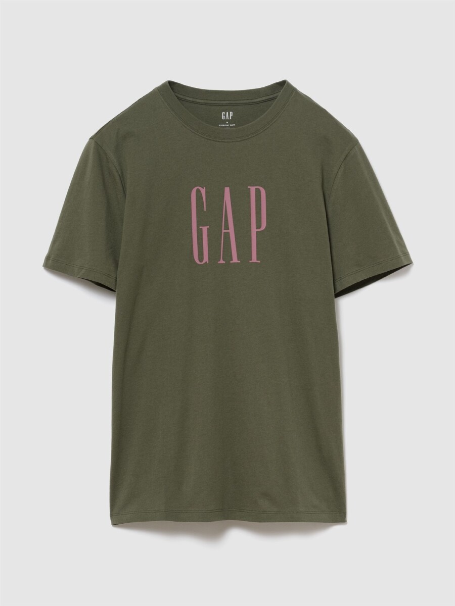 Remera Logo Gap Hombre - Tweed Green 