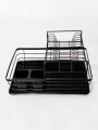 Organización Y Limpieza Escurridor De Platos Dos Niveles 8 Negro