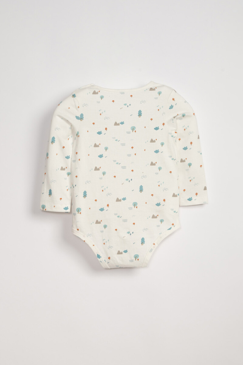 Body manga larga estampado Arboles Blanco