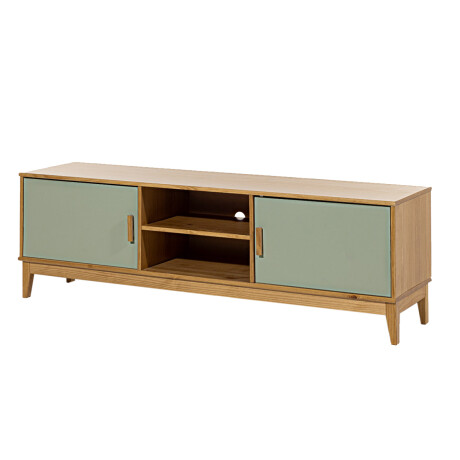 Rack para tv - Madera maciza - 2 Puertas Verde