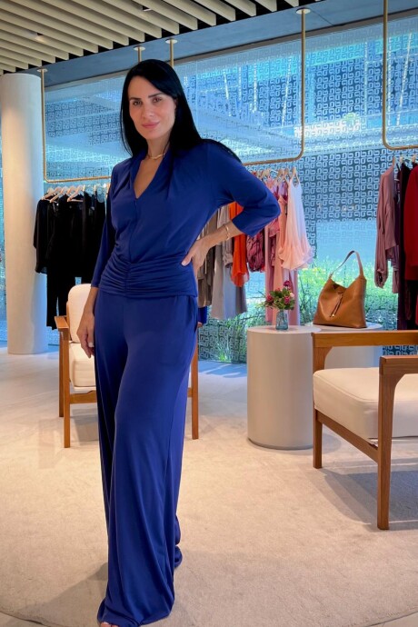 Mono manga 3/4 con faja Sonia Azul