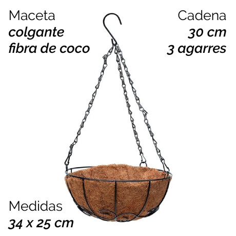 Maceta Colgante De Fibra De Coco Tamaño:25*34cm Maceta Colgante De Fibra De Coco Tamaño:25*34cm