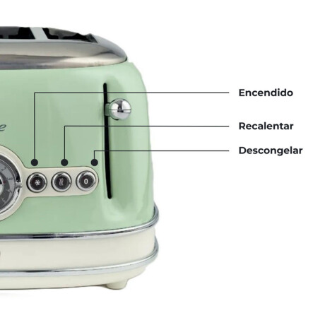 TOSTADOR ARIETE 4 TOSTADAS 1600W VERDE MOD.156