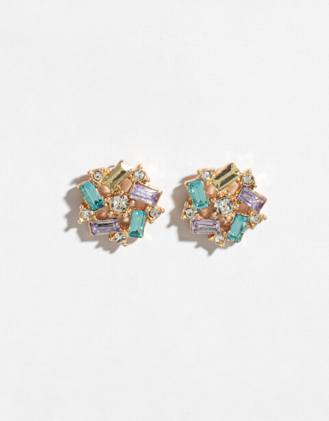 Aros Pasantes Strass Aros Pasantes Con Strass - Dorado