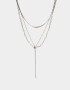 Collares Cortos Multi Cadenas Collar Layer Con Nudo - Plateado