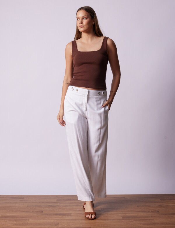 Pantalon Lino Wide Leg CRUDO