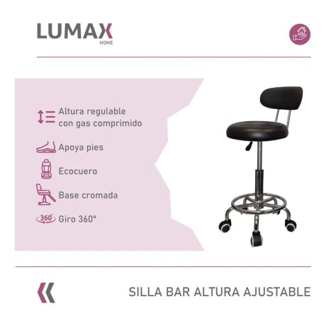 Taburete Banco Elam Eco cuero Premium Negro