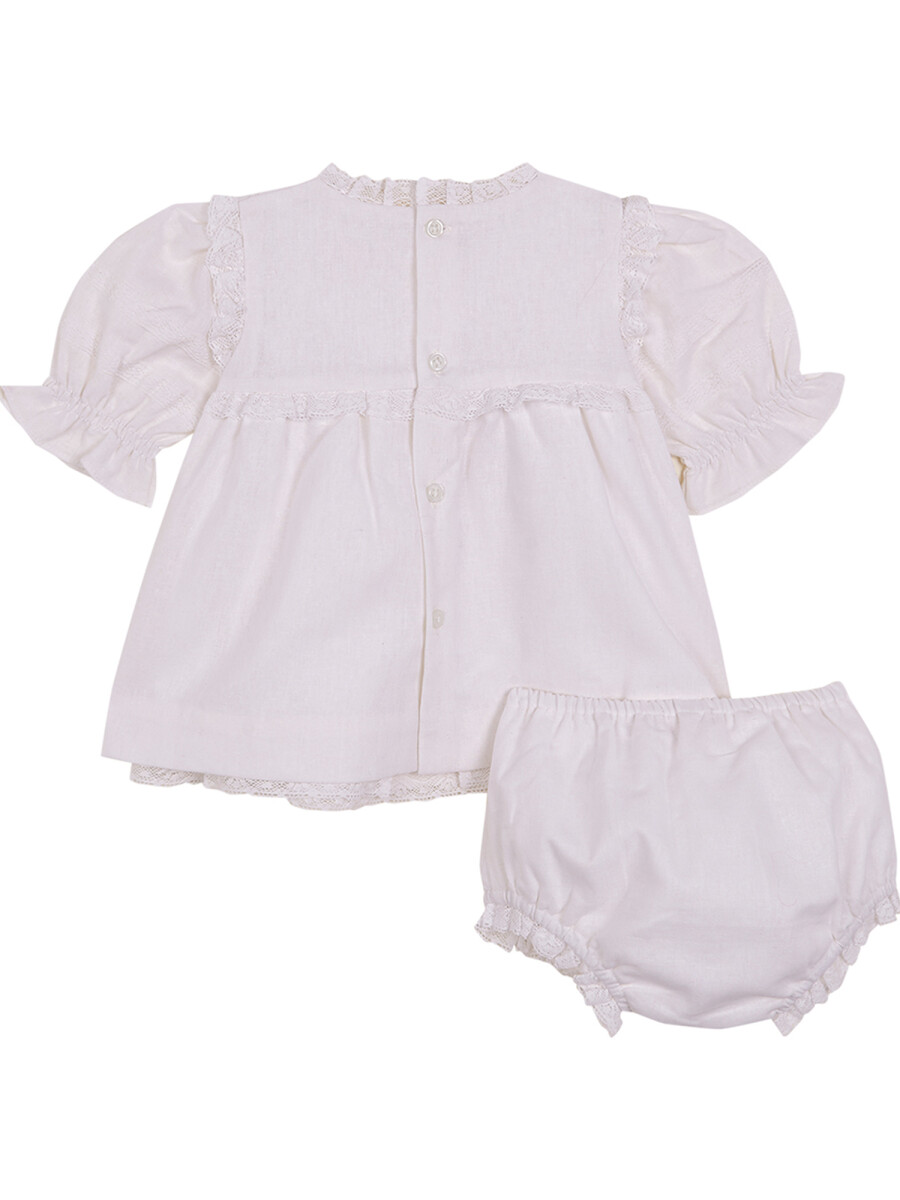 Vestido Con Encaje Blanco