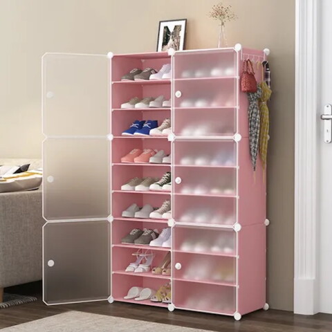 Armario Organizador de Zapatos IMBACK IBK-PLC002 | 6 Puertas, Modular, Resistente y Gran Capacidad Rosa Armario Organizador de Zapatos IMBACK IBK-PLC002 | 6 Puertas, Modular, Resistente y Gran Capacidad Rosa