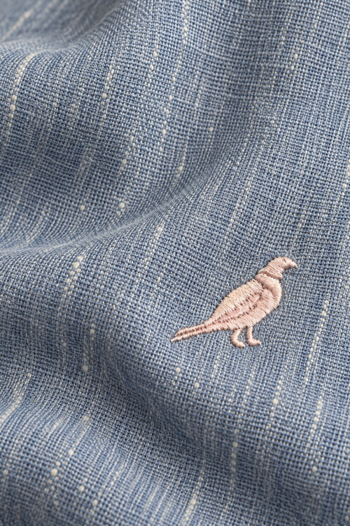 Camisa lino Short Collar Sky Blue
