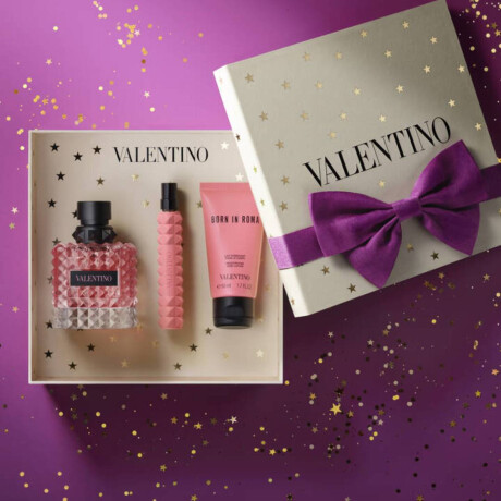 Cofre Fragancia Femenina Valentino Born In Roma Donna 100 ml + Body Lotion 50 ml Y Born In Roma Donna 10 ml