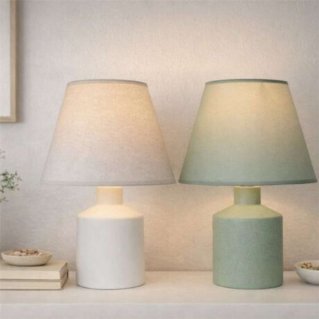 Lampara De Mesa Ceramica D30X43Cm Liso Verde