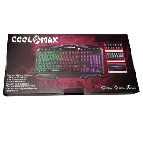 Coolmax - Teclado Gamer KB211 Español Retroiluminado .104 Telcas + 10 Multimedias. 001