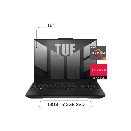 Notebook ASUS TUF A16 16' FHD 512GB / 16GB RAM Ryzen 7 RX7700S - Black Notebook ASUS TUF A16 16' FHD 512GB / 16GB RAM Ryzen 7 RX7700S - Black