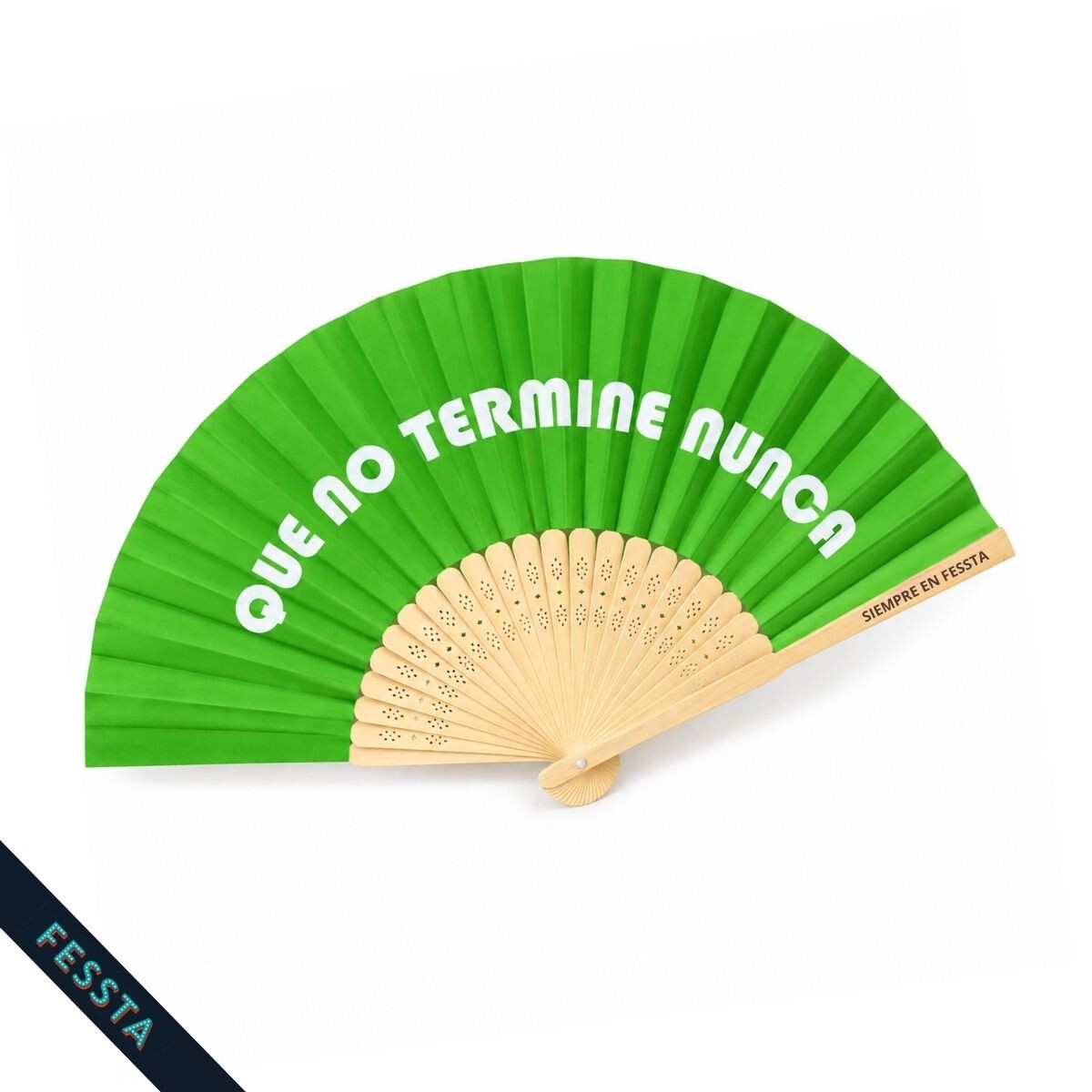 Abanico "Que no termine nunca" - Verde 