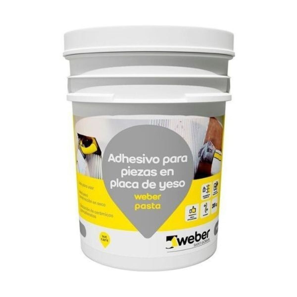 Pegamento Adhesivo Sobre Yeso Weber Pasta 25kg 