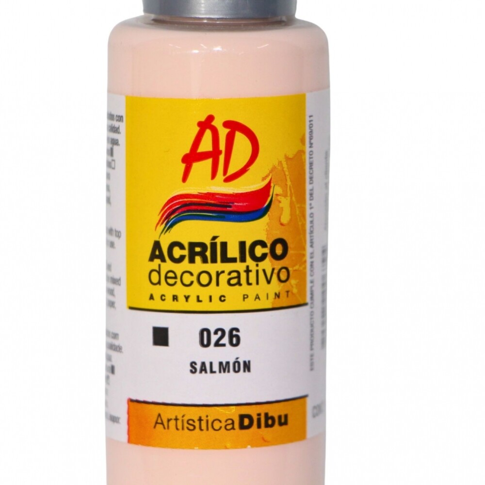 PINTURA ACRILICA ARTISTICA DIBU 60 ML. DIFERENTES COLORES COLOR SALMON 026