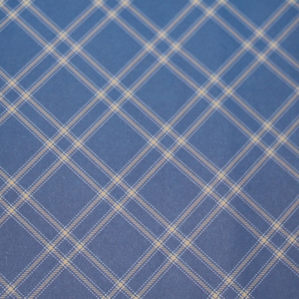 PAPEL DE REGALO 75 X 50 AZUL LINEAS BLANCAS