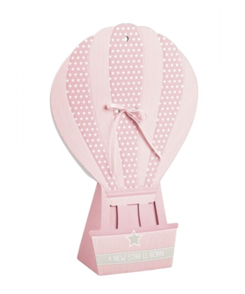 Globo aerostatico baby shower 13x10x40 cm - ROSA Globo aerostatico baby shower 13x10x40 cm - ROSA