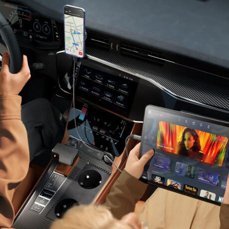 Cargador para auto USB/Tipo C Negro